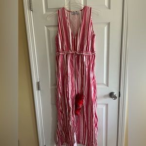 BINDU red and white striped dress in size XS. Worn once in perfect condition.